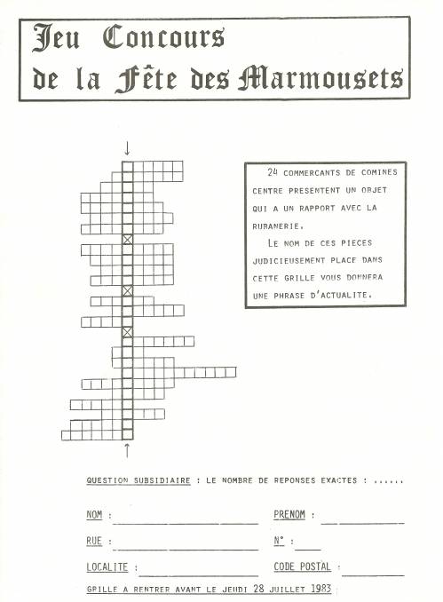 Grille de mots croisés