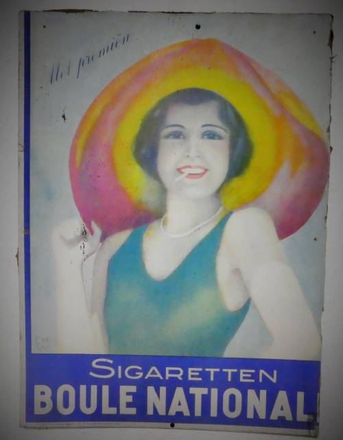 Affiche publicitaire "Sigaretten Boule Nationale"