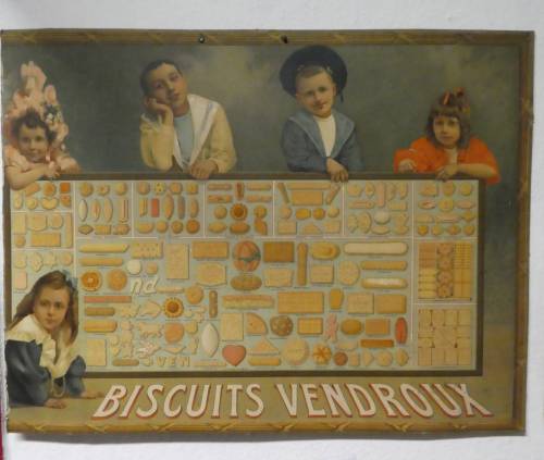 Affiche publicitaire "Biscuits Vendroux"